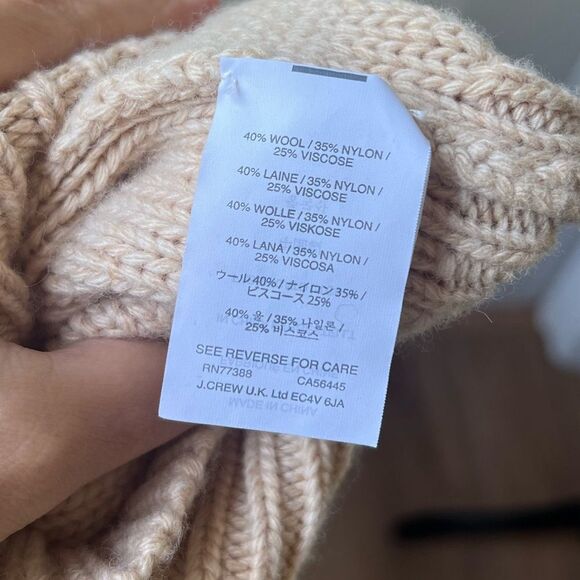 J Crew Wool Blend Cableknit Turtleneck Sweater Small - Picture 5 of 5